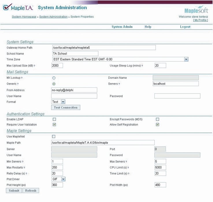 Support for Blackboard® Vista significant new feature in Maple T.A. ™ 5.0